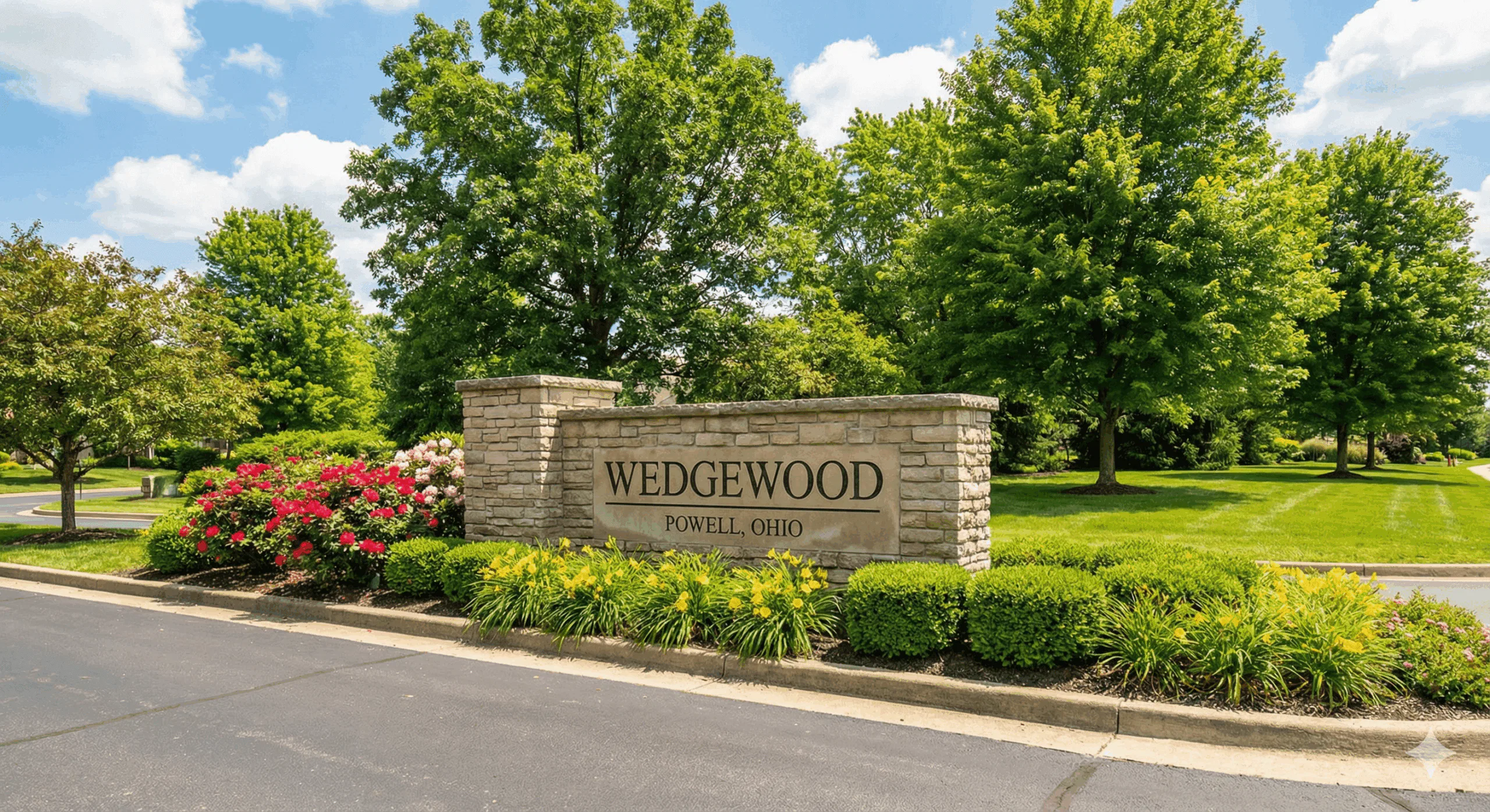 Wedgewood Entrance sign in Powell Ohio